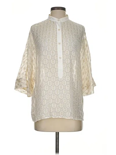 Pre-owned Tory Burch 3/4 Sleeve Blouse In Ivory