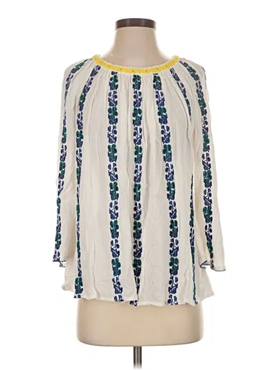 Pre-owned Tory Burch 3/4 Sleeve Blouse In Ivory