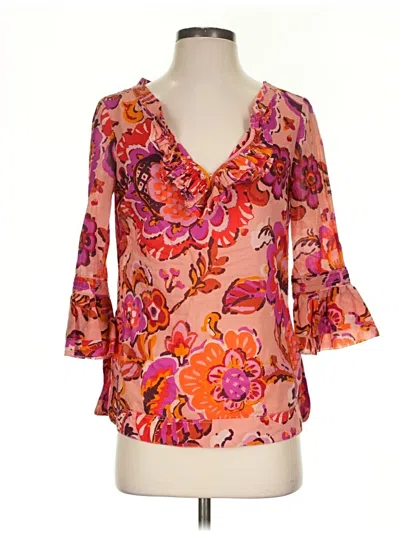 Pre-owned Tory Burch 3/4 Sleeve Blouse In Orange