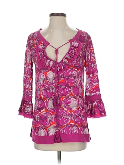 Pre-owned Tory Burch 3/4 Sleeve Blouse In Pink