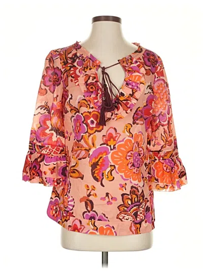 Pre-owned Tory Burch 3/4 Sleeve Blouse In Pink