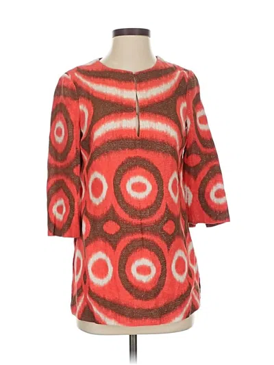 Pre-owned Tory Burch 3/4 Sleeve Blouse In Red