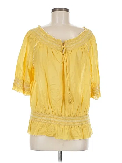 Pre-owned Tory Burch 3/4 Sleeve Blouse In Yellow