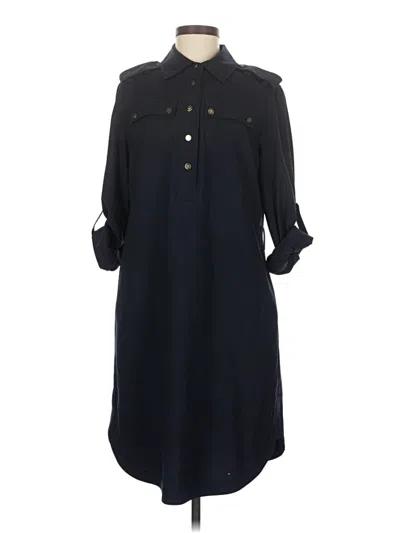 Pre-owned Tory Burch 3/4 Sleeve Button Down Shirt In Black