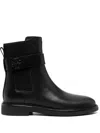 Tory Burch Double T 30mm Ankle Boots In Black