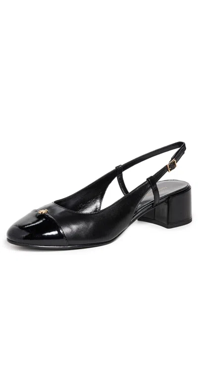 Tory Burch 45mm Cap Toe Slingbacks Perfect Black / Perfect Black