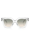 Tory Burch Pushed Miller Acetate Cat-eye Sunglasses In Clear