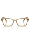 Tory Burch 49mm Rectangular Optical Glasses In Transparent Green