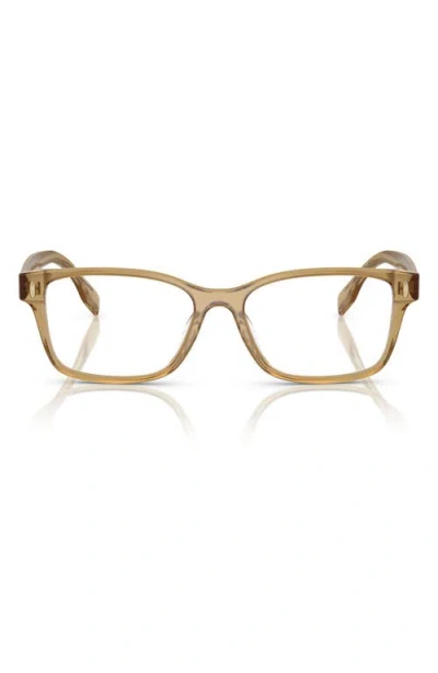 Tory Burch 49mm Rectangular Optical Glasses In Transparent Green