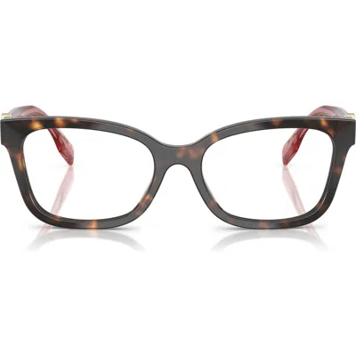 Tory Burch 49mm Square Optical Glasses In Brown