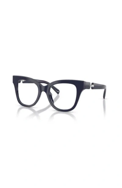 Tory Burch 50mm Cat Eye Optical Glasses In Blue