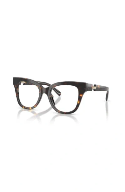 Tory Burch 50mm Cat Eye Optical Glasses In Brown