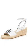 Tory Burch Ines Ankle Strap Espadrille Platform Wedge Sandal In White