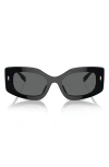 Tory Burch Women's 0ty7202u 50mm Rectangular Sunglasses In Black