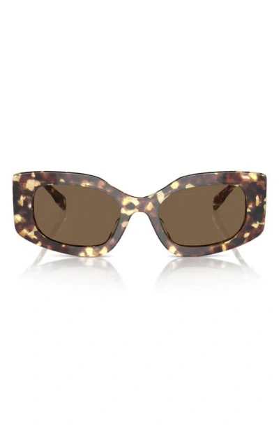 Tory Burch 50mm Irregular Sunglasses In Tortoise