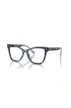 Tory Burch 51mm Cat Eye Optical Glasses In Blue