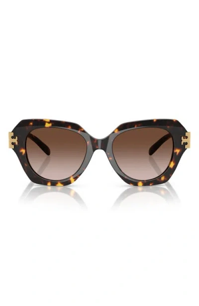 Tory Burch 51mm Cat Eye Sunglasses In Brown Tortoise