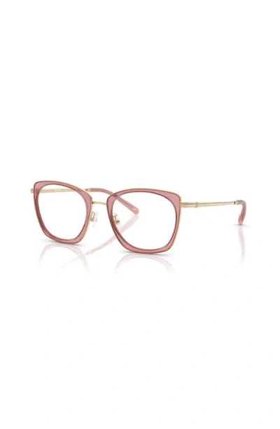 Tory Burch 51mm Irregular Optical Glasses In Pink
