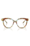 Tory Burch 51mm Phantos Optical Glasses In Blue Tortoise