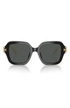 Tory Burch 51mm Polarized Square Sunglasses In Metallic
