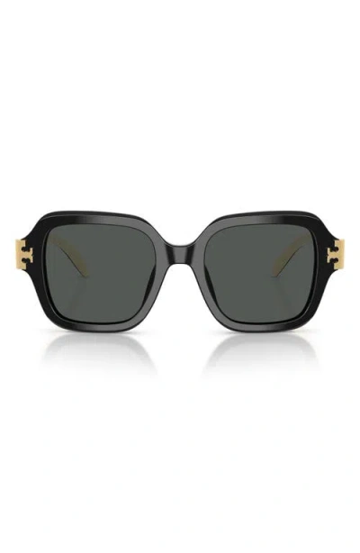 Tory Burch 51mm Polarized Square Sunglasses In Metallic