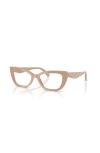 Tory Burch 52mm Cat Eye Optical Glasses In Brown