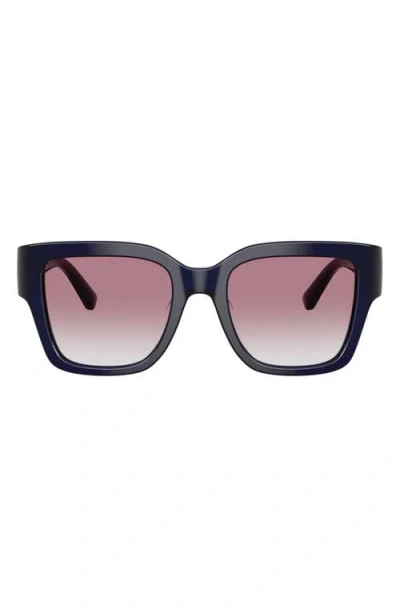 Tory Burch 52mm Gradient Polarized Square Sunglasses In Black