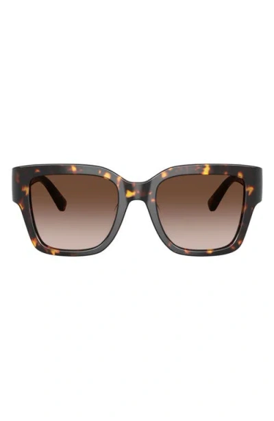 Tory Burch 52mm Gradient Polarized Square Sunglasses In Burgundy