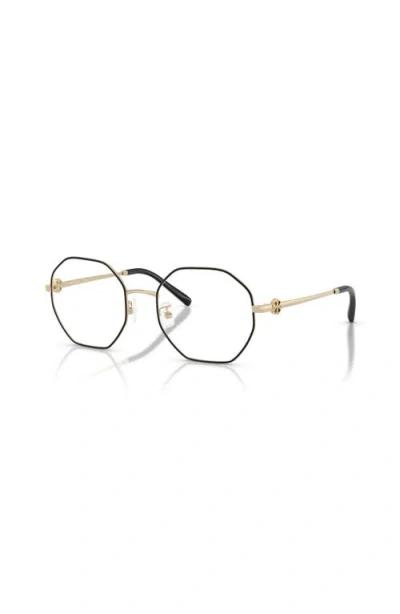 Tory Burch 52mm Irregular Optical Glasses In Gold