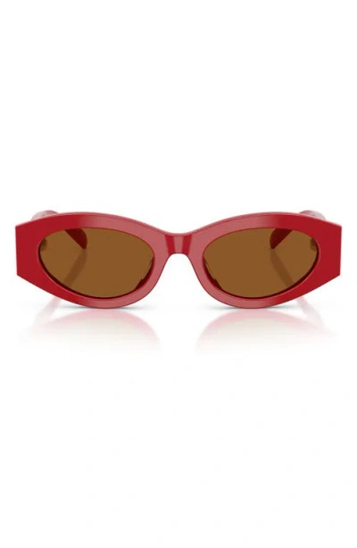 Tory Burch 52mm Oval Sunglasses In Red