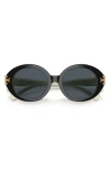 Tory Burch 52mm Oval Sunglasses In 19888752 Black/ivory