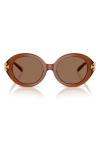 Tory Burch 52mm Oval Sunglasses In 31767352 Opal Brown