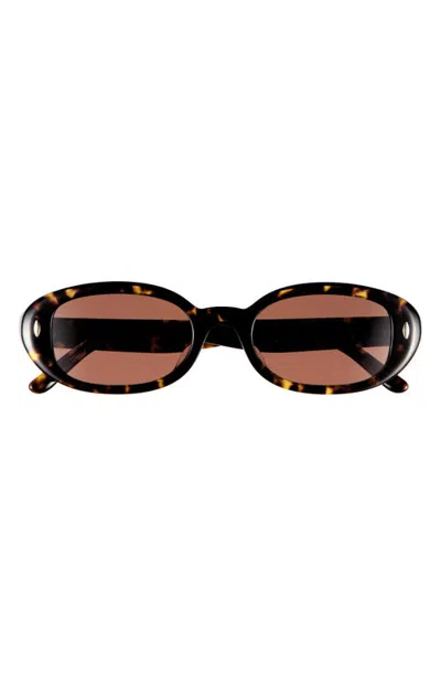 Tory Burch 52mm Oval Sunglasses In Dark Tortoise