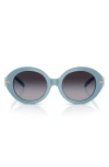 Tory Burch 52mm Oval Sunglasses In Grey Flash