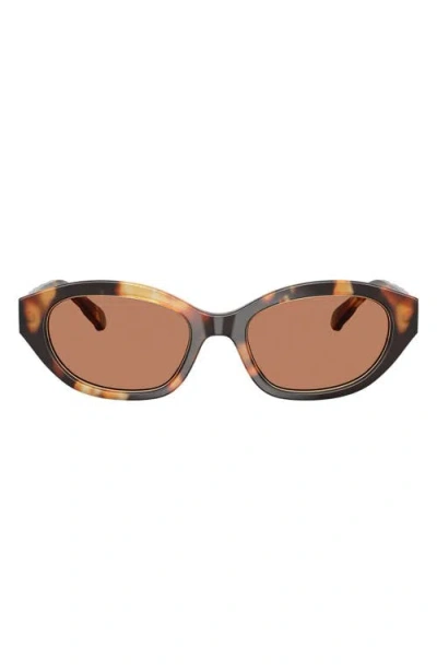 Tory Burch 52mm Polarized Irregular Sunglasses In Burgundy