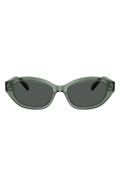 Tory Burch 52mm Polarized Irregular Sunglasses In Green