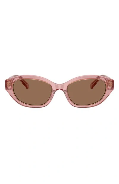 Tory Burch 52mm Polarized Irregular Sunglasses In Pink