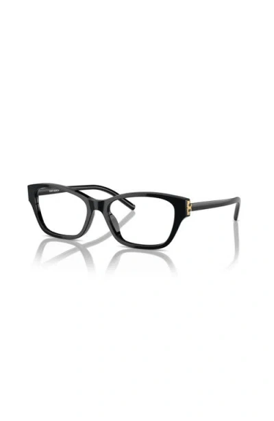 Tory Burch 52mm Rectangle Optical Glasses In Black