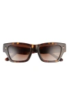 Tory Burch 52mm Rectangular Sunglasses In Brown