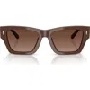 Tory Burch 52mm Rectangular Sunglasses In Brown Gradient