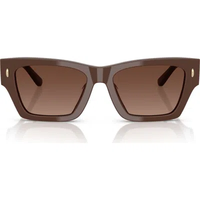 Tory Burch 52mm Rectangular Sunglasses In Brown Gradient