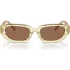 Tory Burch 52mm Rectangular Sunglasses In Yellow