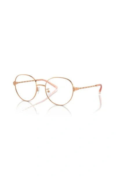 Tory Burch 52mm Round Optical Glasses In Gold