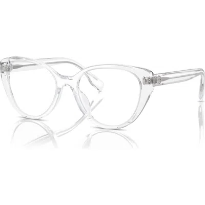 Tory Burch 52mm Round Optical Glasses In Silver
