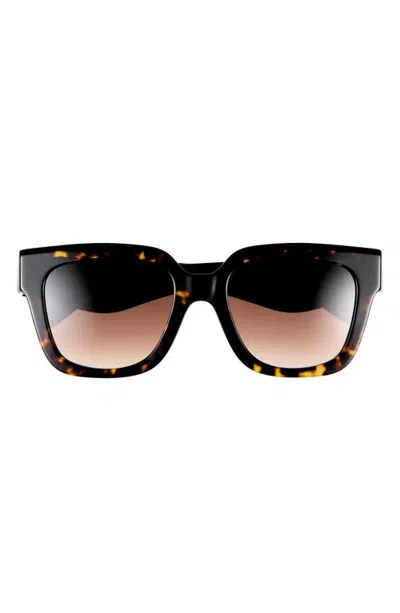 Tory Burch 52mm Square Gradient Sunglasses In Dark Tortoise