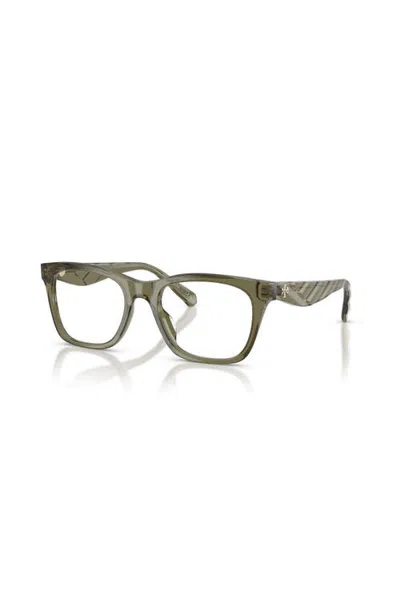 Tory Burch 52mm Square Optical Glasses In Green