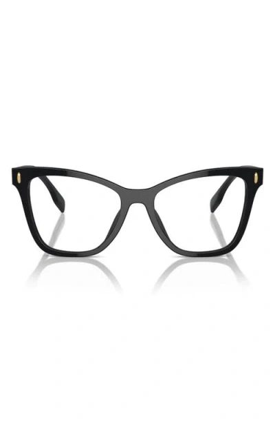Tory Burch 53mm Cat Eye Optical Glasses In Black