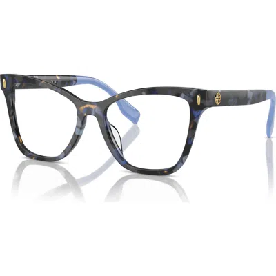 Tory Burch 53mm Cat Eye Optical Glasses In Brown