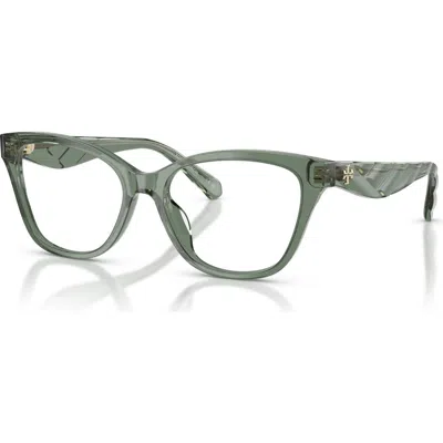 Tory Burch 53mm Cat Eye Optical Glasses In Green