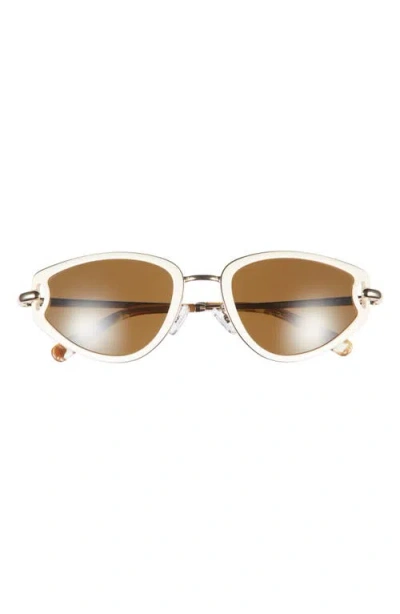 Tory Burch 53mm Cat Eye Sunglasses In Ivory/ochre